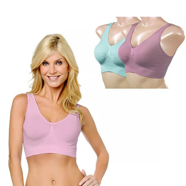 Ahh Bra 3er Set - Größe: XL - Rosa, Türkis, Flieder Damen BH bei 30° Waschbar