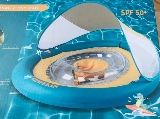 Einzigartiger Baby Schwimmsitz mit abnehmbarem Sonnendach, Schwimmring