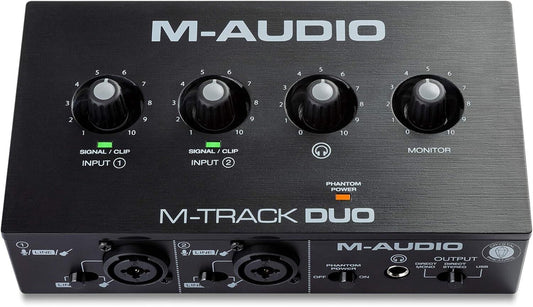 M-Audio M-Track Duo – USB-Audio-Interface für Aufnahme, Streaming und Podcasting