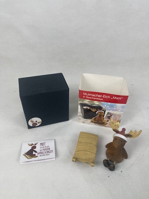 Mutmacher-Elch „Matti“ in Geschenkbox