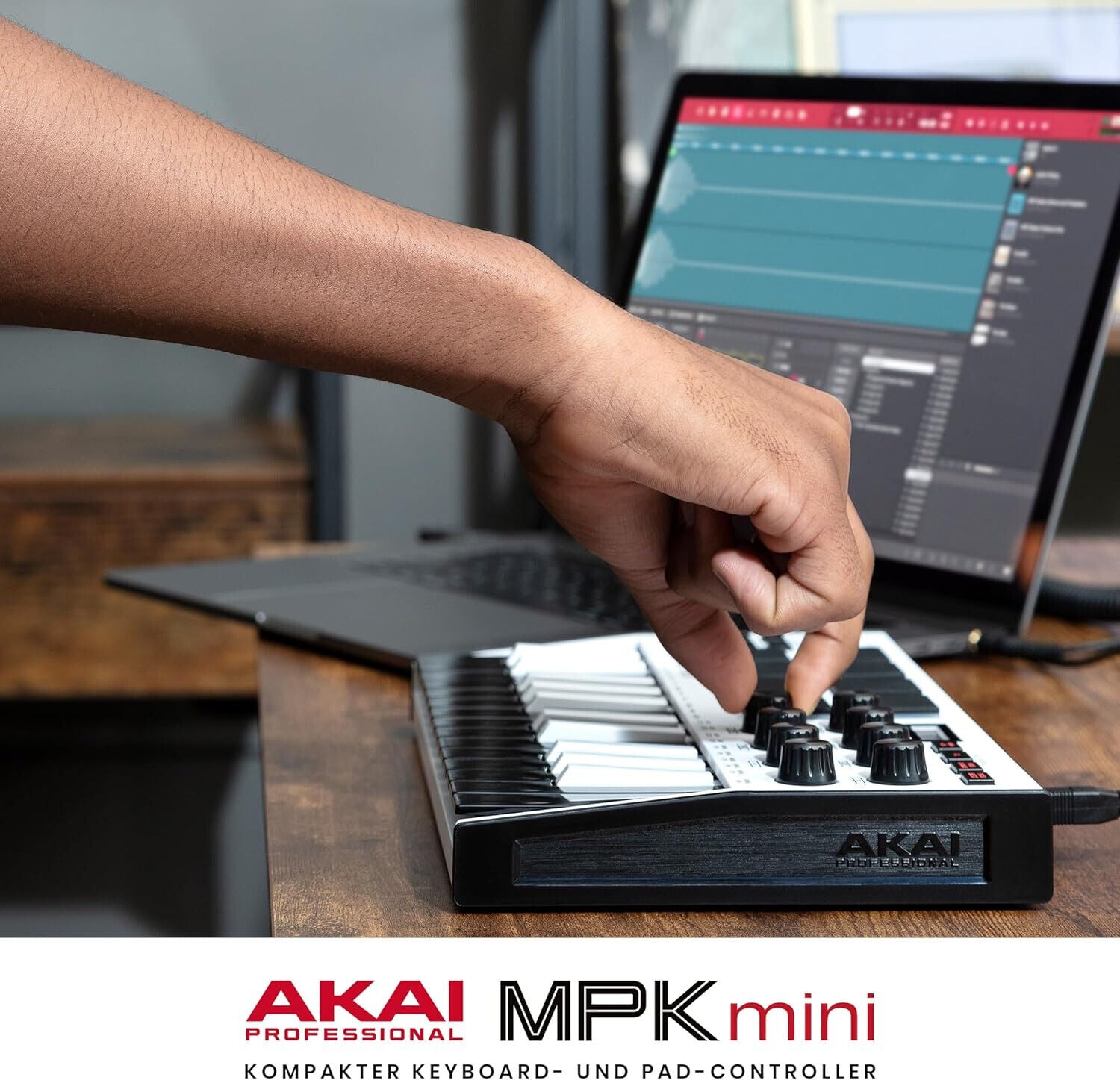 AKAI Professional MPK Mini MK3 – 25-Tasten USB MIDI Keyboard Controller Weiß