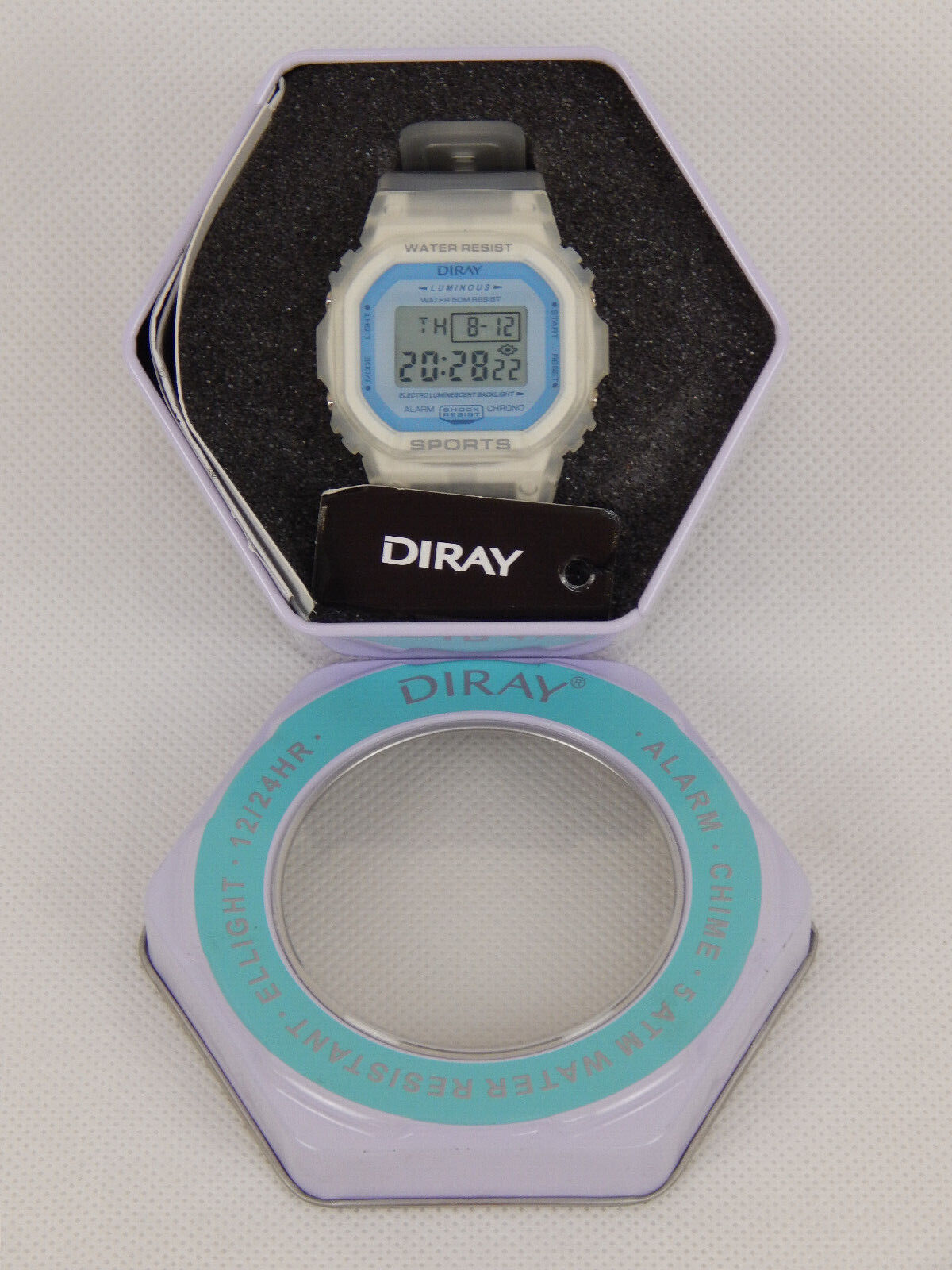 DIRAY Unisex Classic Digitaluhr PU-Armband Digitale Sportuhr Armbanduhr Uhr