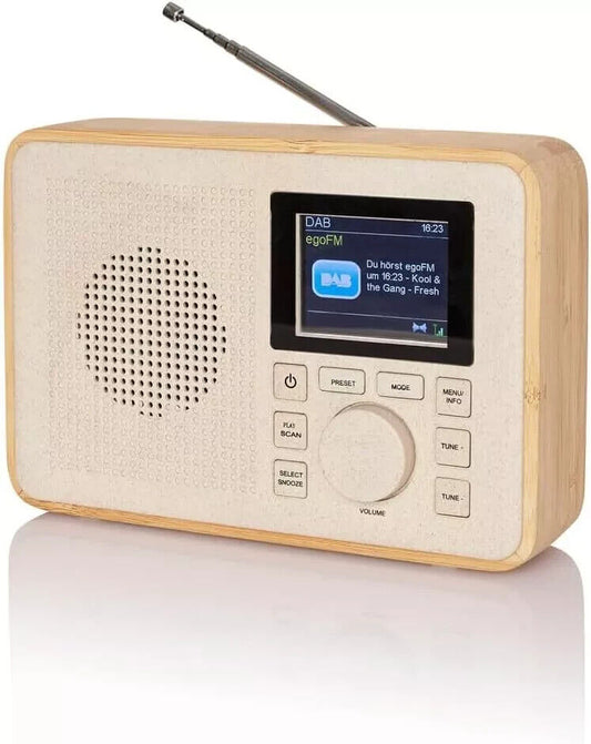Tragbares DAB-Radio mit Holzrahmen Digitalradio FM UKW