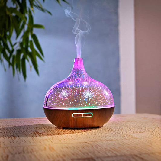Aroma Diffuser Emotion LED Raumlicht Holz-Optik Farbwechsel