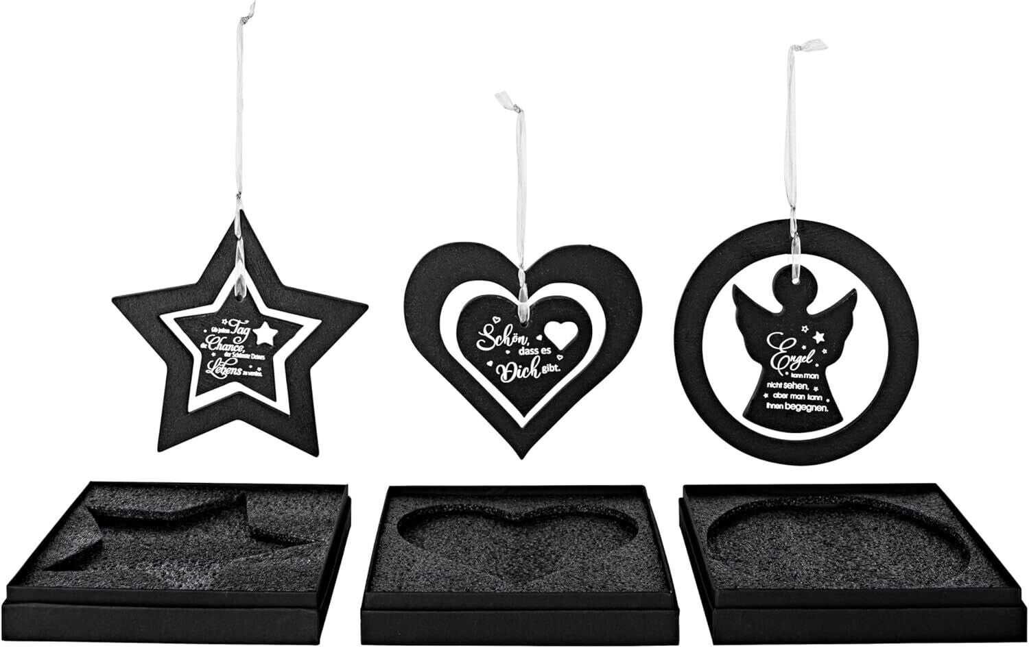 Geschenkset Gute Wünsche aus Schiefer, 3er-Set Deko Geschenk