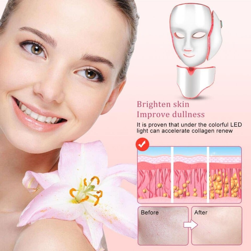 LED Gesichtsmaske, 7-farbige klare Anti-Aging Gesichtsmaske, zielt auf Akne usw.