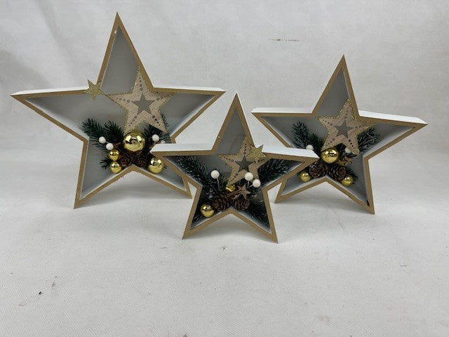LED-Sterne "Xmas" weiss, 3er-Set
