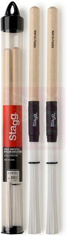 Stagg SBRU10-WN Nylon Holzgriff Trommelbürsten