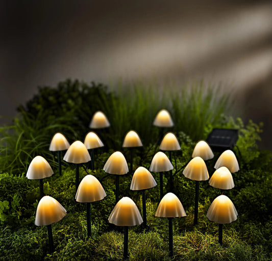 Solar-Stecker "Pilze" 20er-Set Solar Gartenddeko LED Gartenstecker Solar Deko