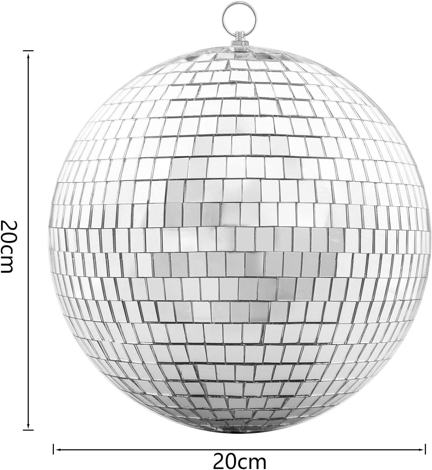 Spiegelkugel 20CM Coole und lustige silberne Party-DiscoKugel Disco Kugel Silber