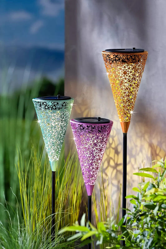Solar-Leuchten Kaschmir, 3er-Set, in der Farbe Silber