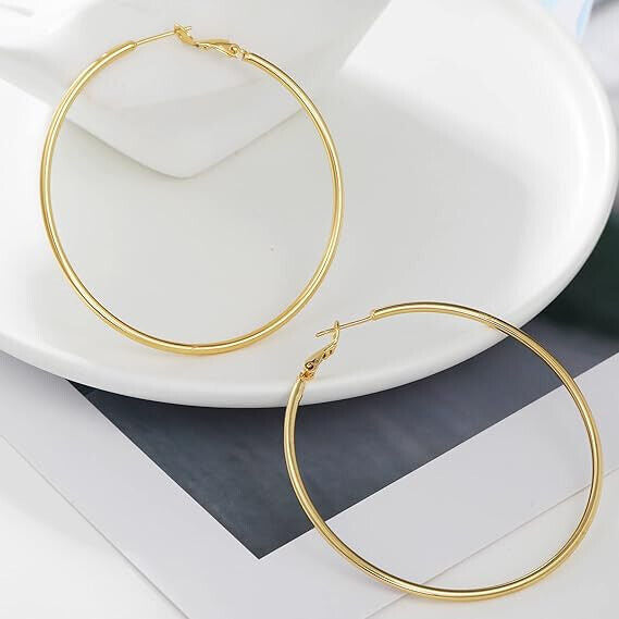 Creolen aus Sterling Silber, 925 Sterlingsilber Creolen für Damen Vergoldet