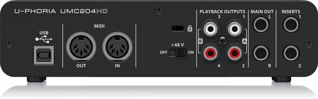 Behringer U-PHORIA UMC204HD Audiophiles 2x4, 24-Bit/192 kHz USB-Audio/MIDI-Inter