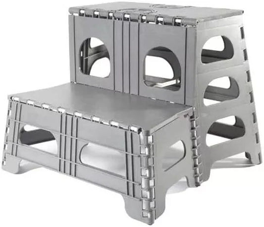 Easylife 2-stufiger Klapphocker, Trittleiter, tragbarer Fußhocker, H44cm x B51cm