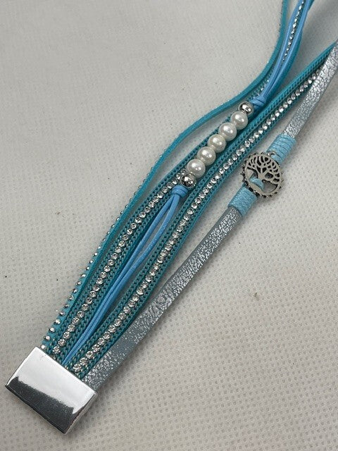 Crystal Blue Fashion For Fun Damen Armband mit Magnetverschluss (Blau)
