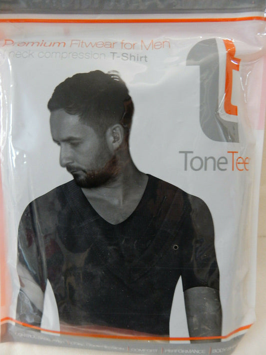 Tone Tee T-Shirt in Schwarz Slim Shape Shirt Ärmellos Körperformen Größe: XXL