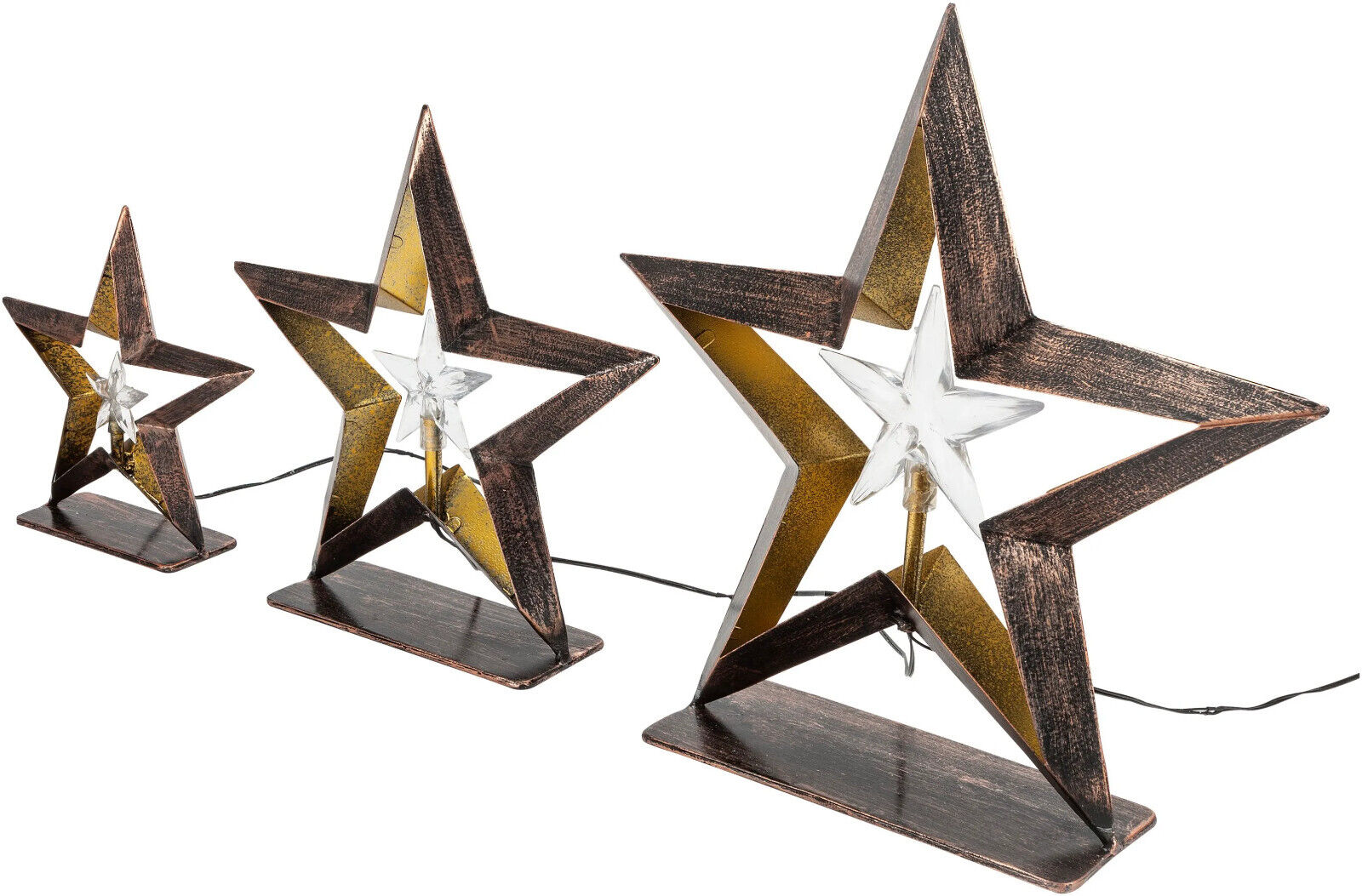 LED-Deko "Shiny Star" 3er-Set LED Garten Deko Wohnungsdeko Dekoration Sterne