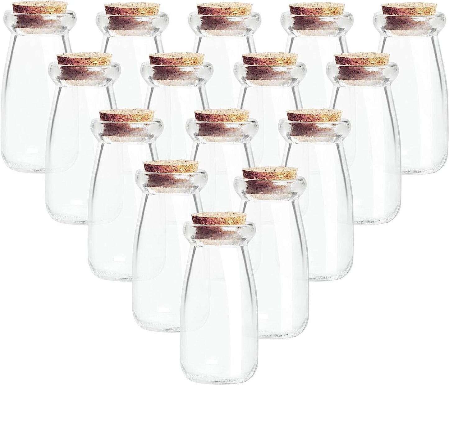 BELLE VOUS Mini Glasflaschen mit Korken, Etiketten und Schnur (30er Pack)