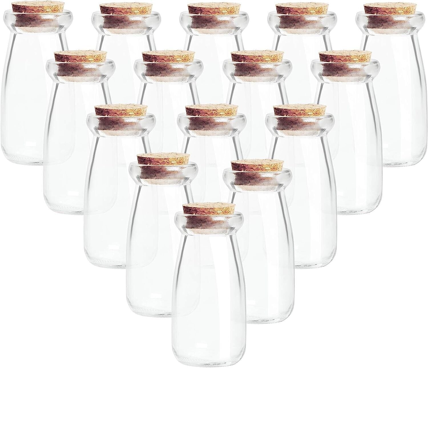 BELLE VOUS Mini Glasflaschen mit Korken, Etiketten und Schnur (30er Pack)