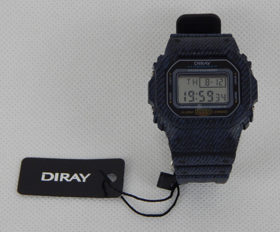 DIRAY Unisex Classic Digitaluhr PU-Armband Digitale Sportuhr Armbanduhr Uhr