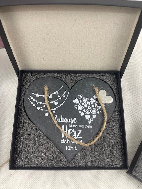 Geschenkset "Liebe Wünsche" aus Schiefer, 3er-Set (B-Ware)