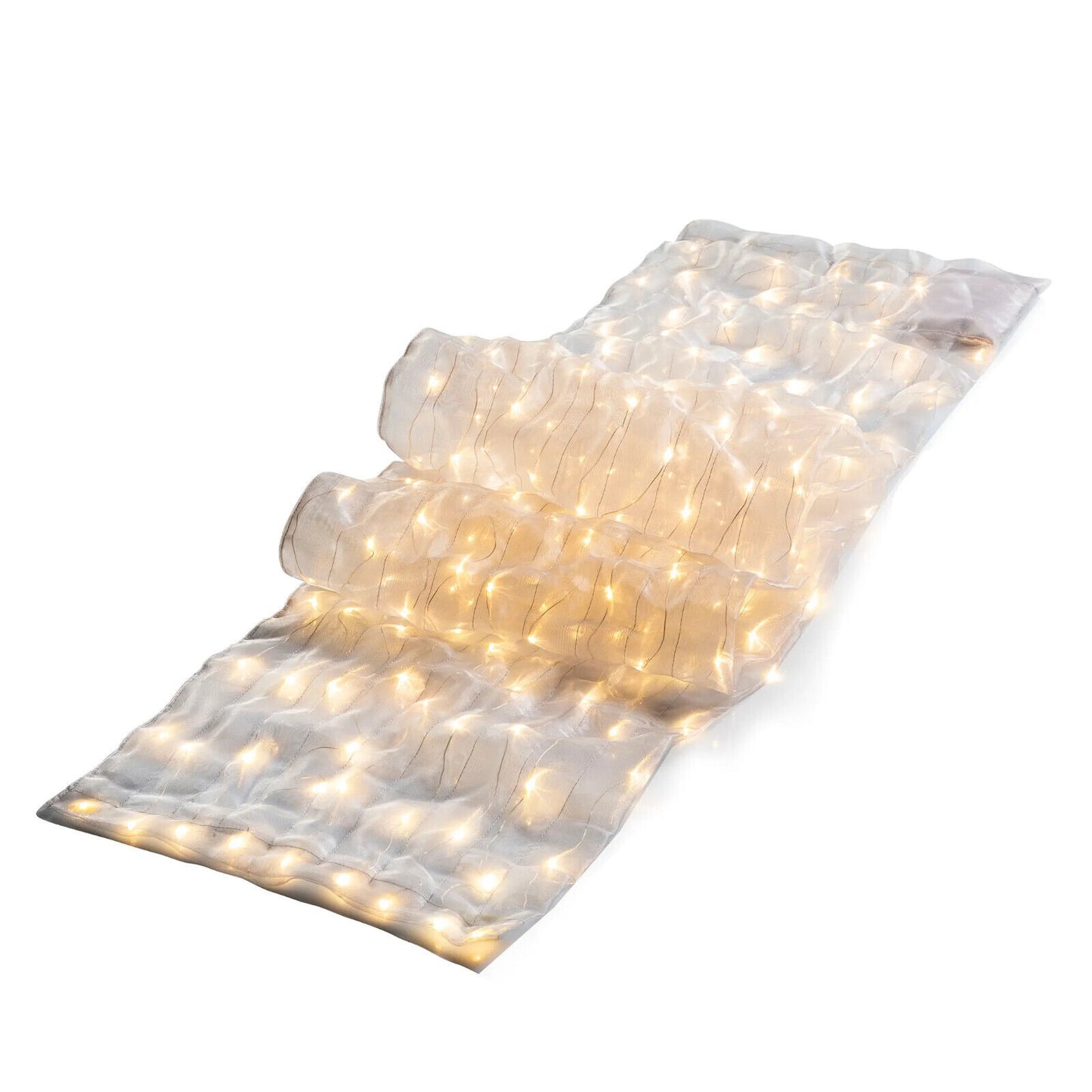 LED-Dekostoff "Glamour" 36x210 cm, 198 LEDs (Farbe: hellgrau) Weihnachten Deko
