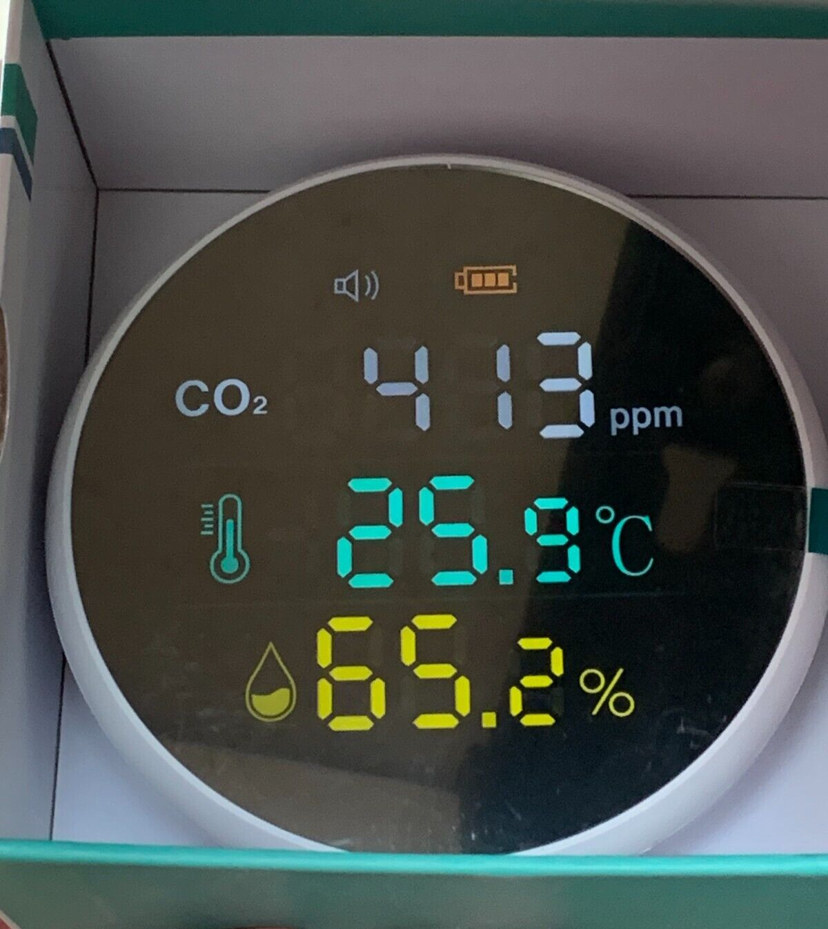 CO2 Detektor, LifeBasis 3 In 1 Luftqualitätsmonitor für Temperatur Feuchtigkeit