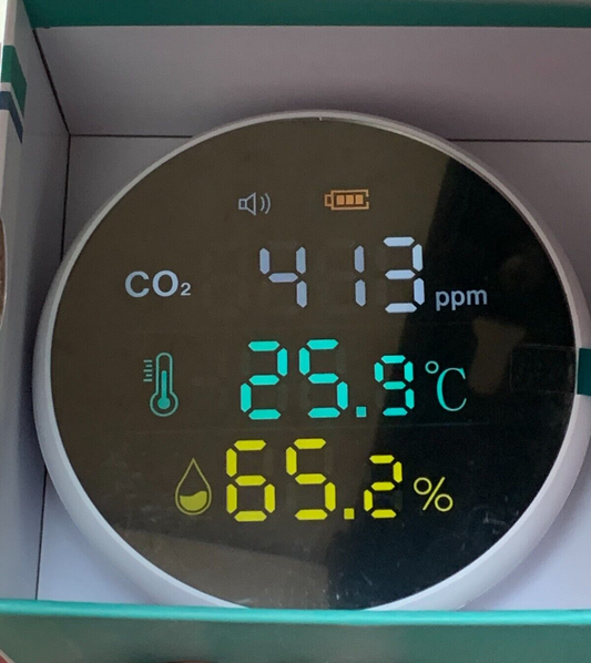 CO2 Detektor, LifeBasis 3 In 1 Luftqualitätsmonitor für Temperatur Feuchtigkeit