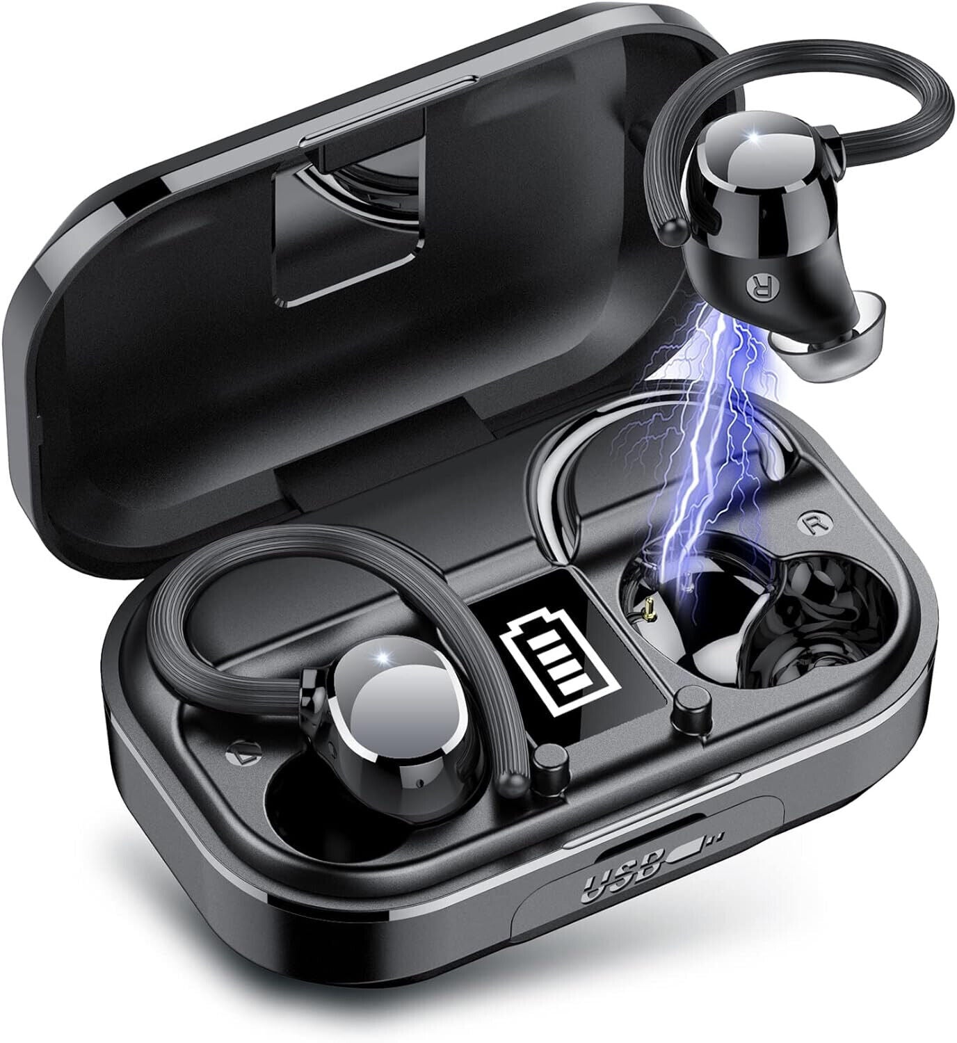 Bluetooth Kopfhörer Sport, Kopfhörer Kabellos Bluetooth 5.3 mit HD Mic, 120 Std.