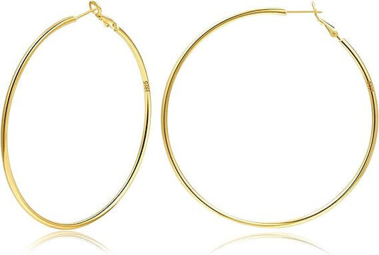 Creolen aus Sterling Silber, 925 Sterlingsilber Creolen für Damen Vergoldet
