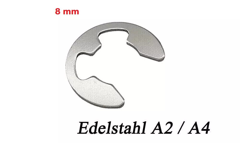E-CLIP Außen Sicherungsring Sprengring für Welle DIN 6799 Edelstahl 1,5mm - 15mm