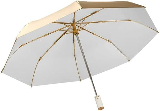 Schirmtaschen-Regenschirm mit automatischem ergonomischem Griffdesign, goldener