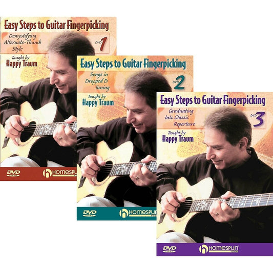 Einfache Schritte zum Gitarren-Fingerpicking: Bände 1-3