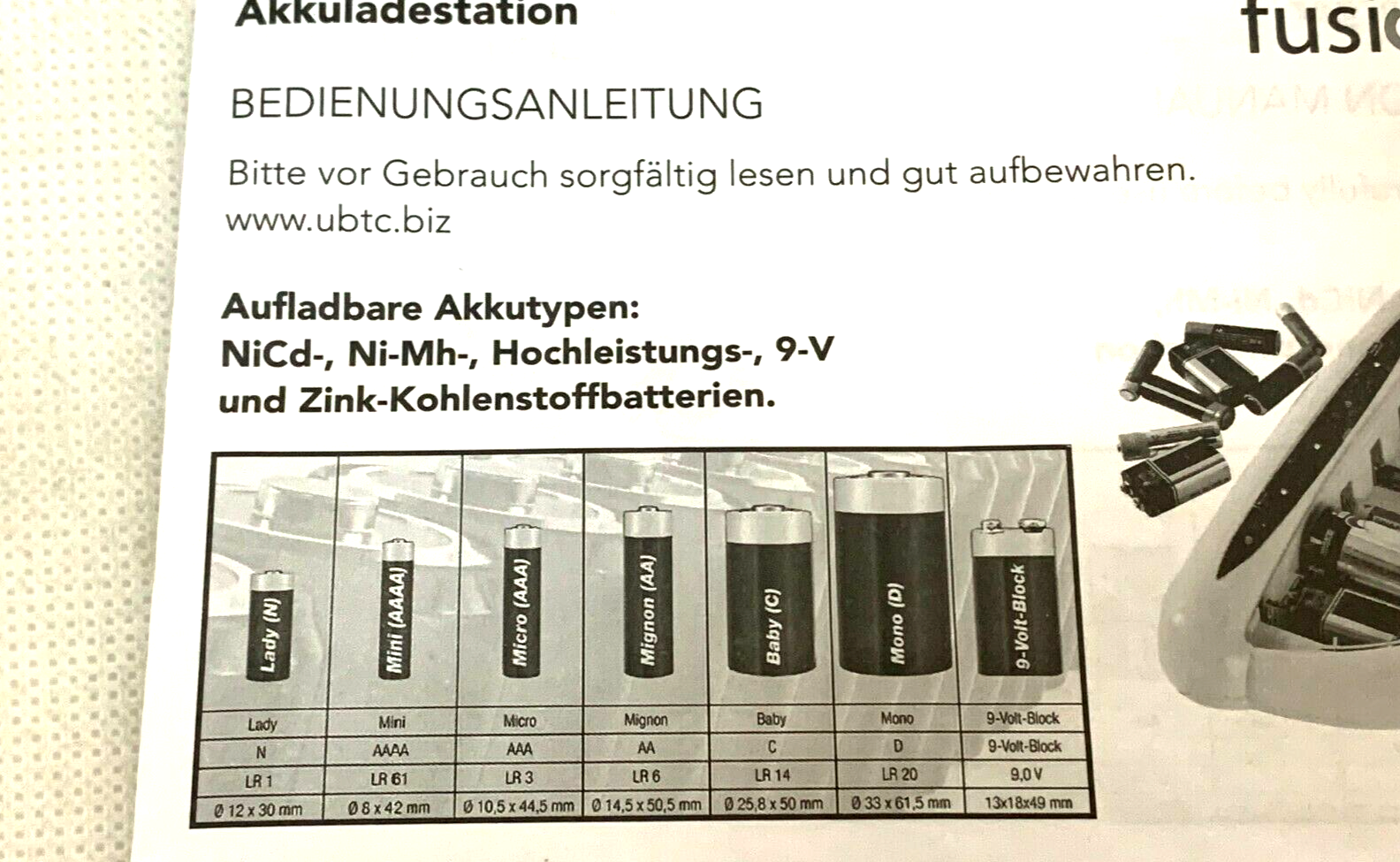 Fusion  Batterie Ladestation
