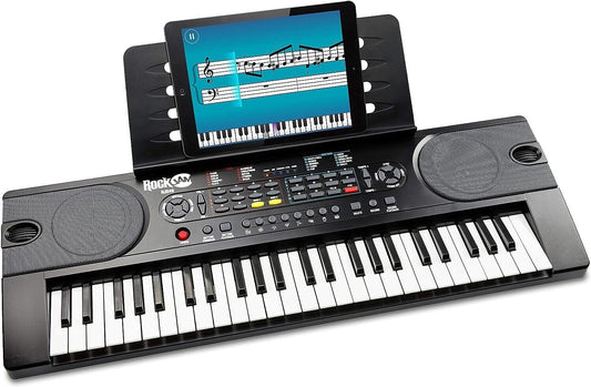 RockJam 49 Key Keyboard Piano with Power Supply, Sheet Music Stand, Piano Note S