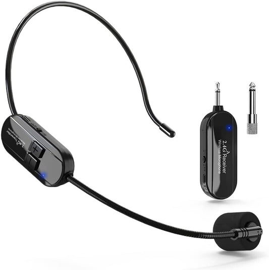 Wireless Mikrofon Headset, 2.4G Kabelloses Mikrofon Funkmikrofon Headset mit 50M