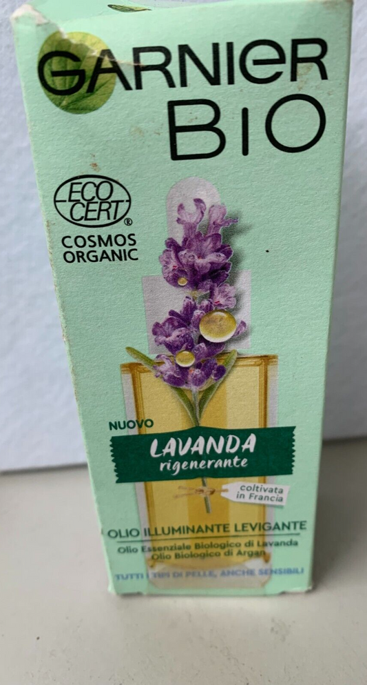 Garnier Bio Gesichtsöl zum Glätten, ätherisches Lavendelöl und Bio-Arganöl, geei