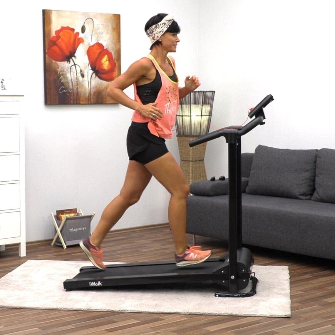 iWalk Laufband zusammenklappbar inkl. Bordcomputer Sport Fitness Gerät Schwarz