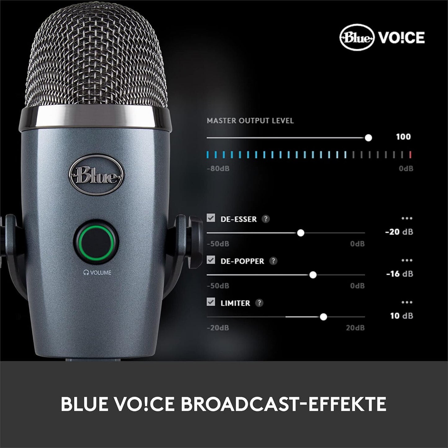 Blue Yeti Nano Premium USB-Mikrofon für Aufnahmen, Streaming, Gaming, Podcasting