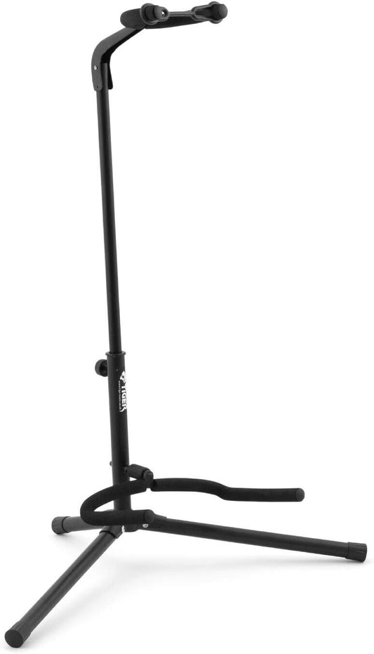 Tiger GST14-BK Universal Gitarrenständer in Schwarz - zusammenklappbarer Gitarre