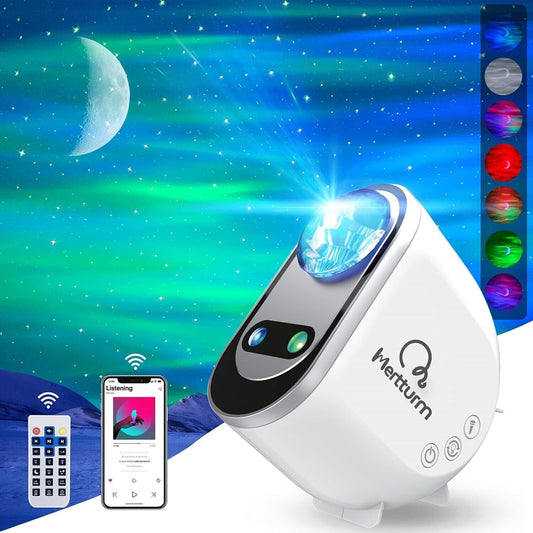 Sternenhimmel Projektor, MERTTURM Smart Sternenprojektor Lampe, 3D Galaxy mit Sp