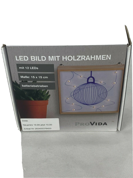 LED Bild mit Holzrahmen