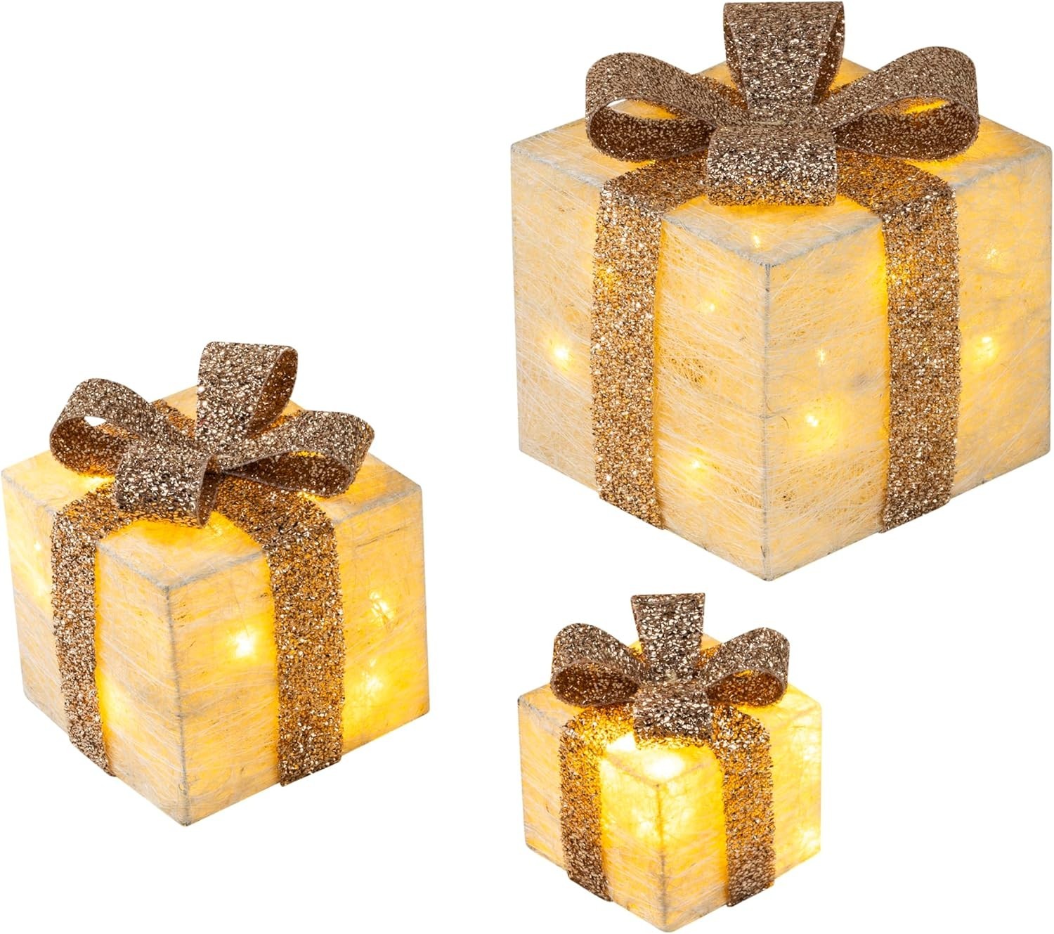 LED-Deko "Geschenke" 3-er set