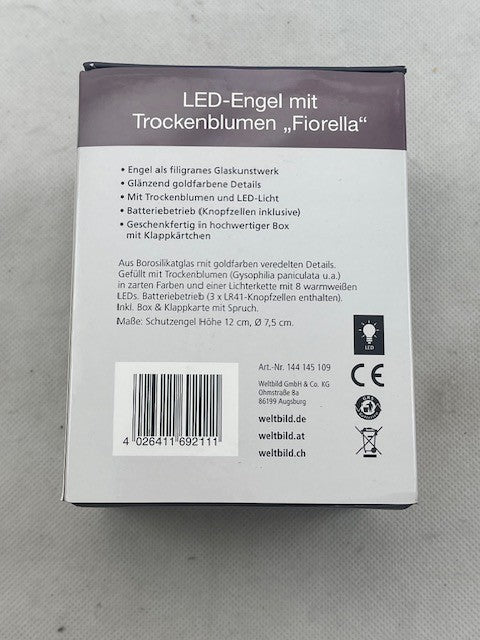 LED-Engel mit Trockenblumen "Fiorella"