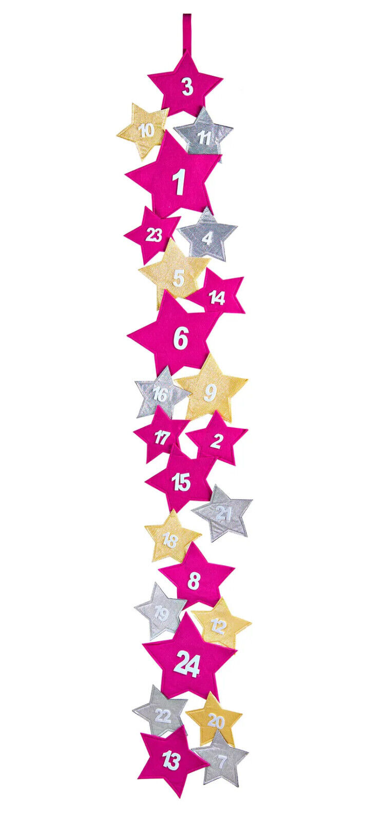 Adventskalender Stars berry Hängen Selbstbefüllen Geschmückt Türkis 32 x 190cm