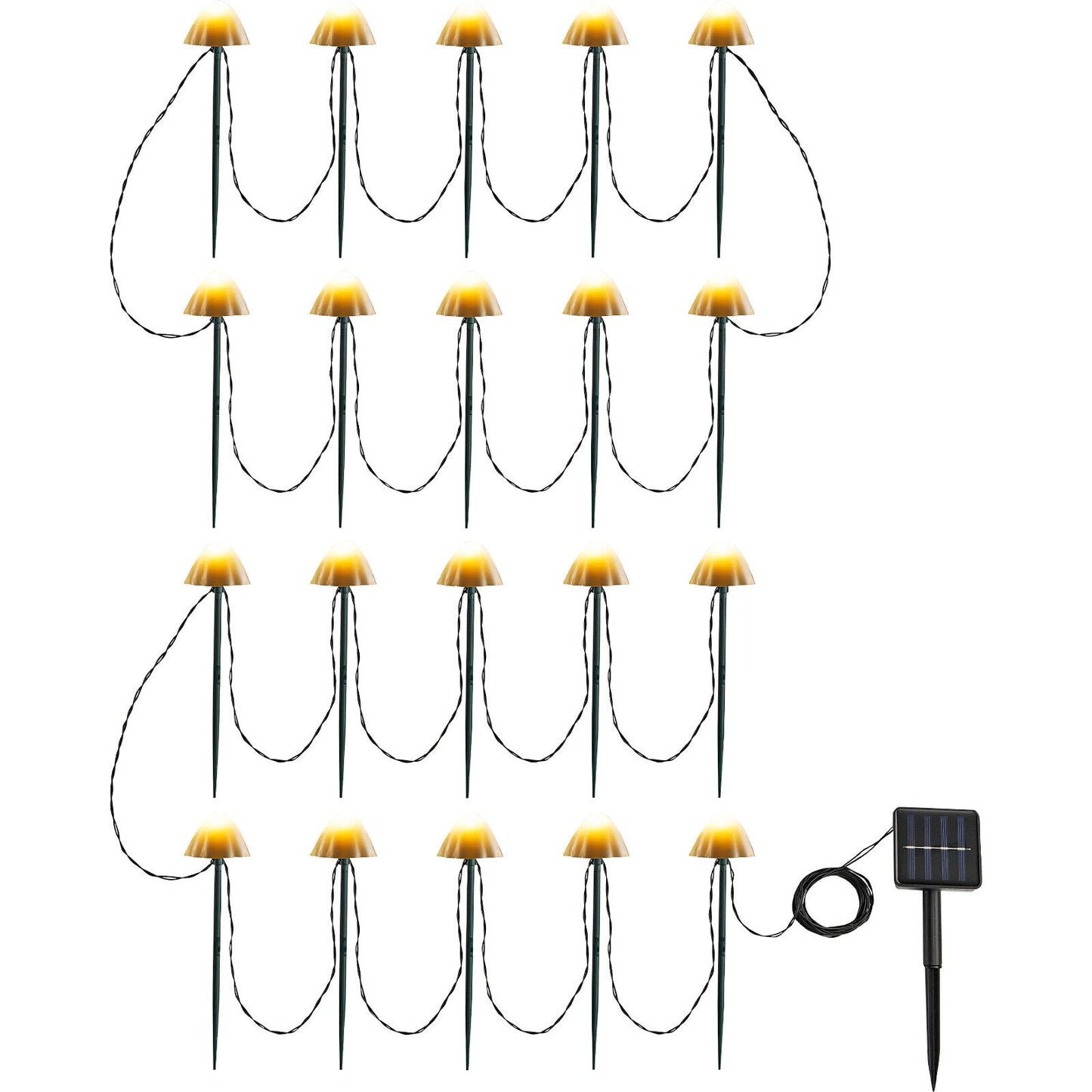 Solar-Stecker "Pilze" 20er-Set Solar Gartenddeko LED Gartenstecker Solar Deko