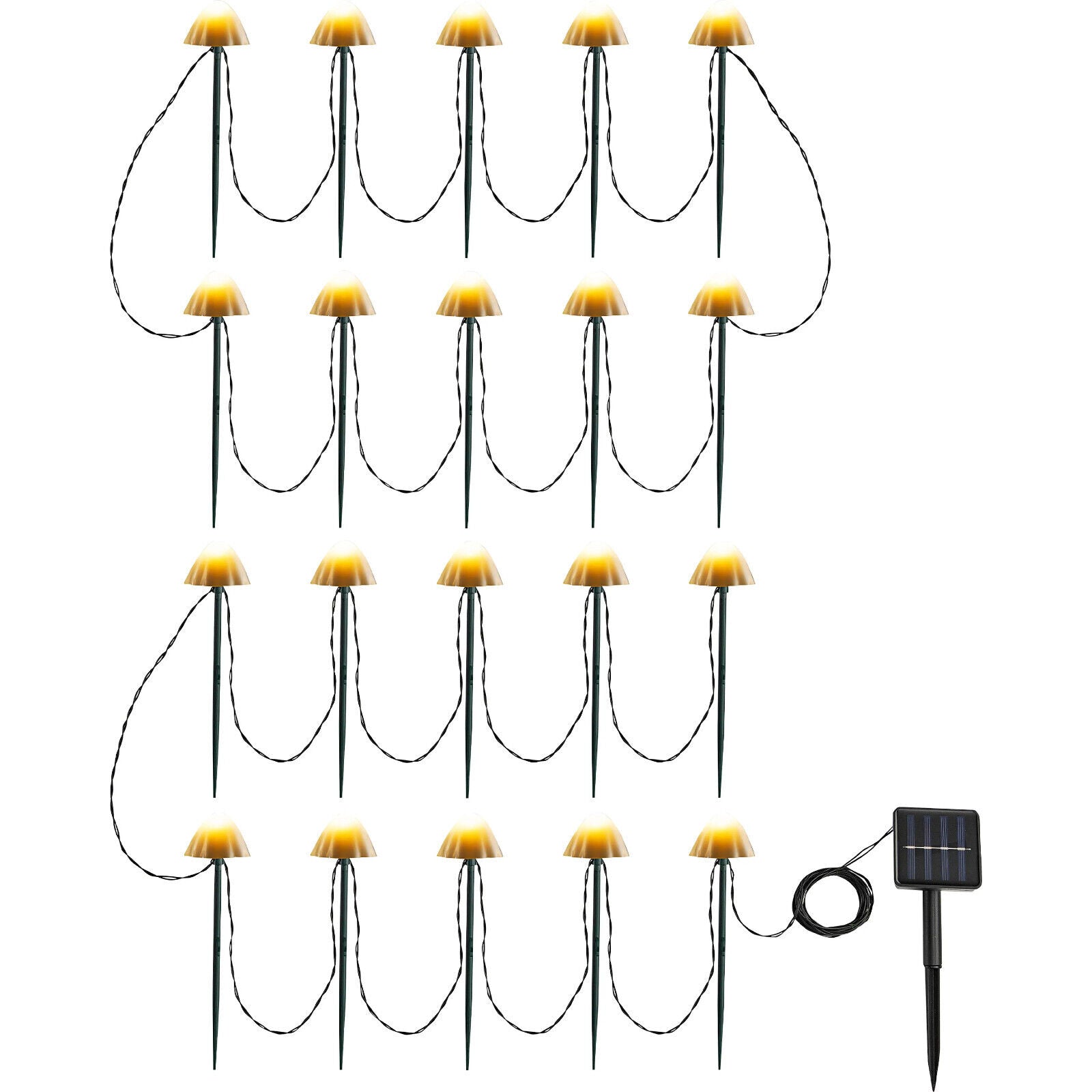 Solar-Stecker "Pilze" 20er-Set Solar Gartenddeko LED Gartenstecker Solar Deko