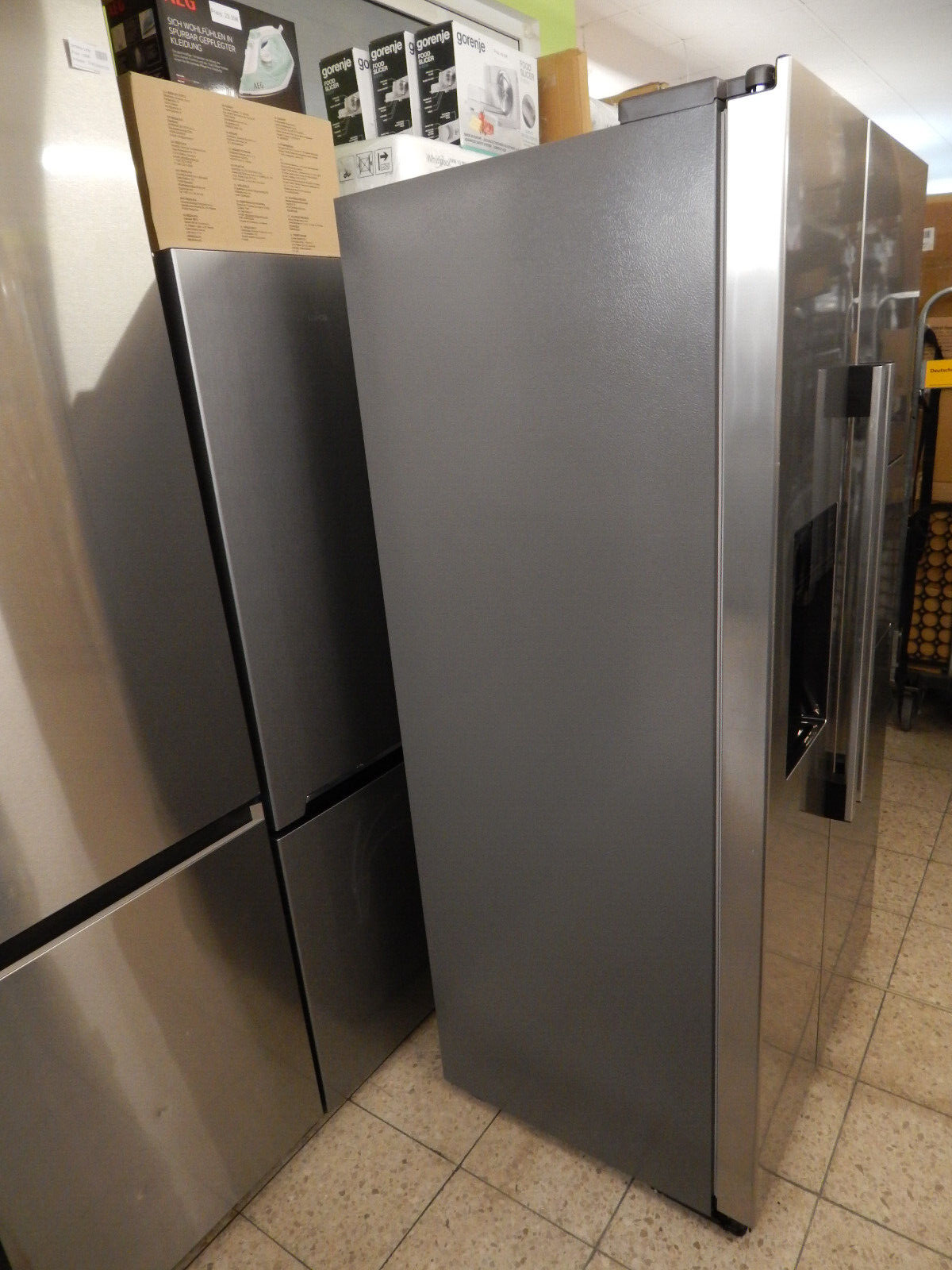 Gorenje Side-by-Side NRS9EVXB1 Kühlschrank Edelstahl Eis-/Wasserspender NoFrost