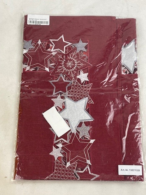 Mitteldecke Stickerei "Sternentraum" 85x85cm, Rot