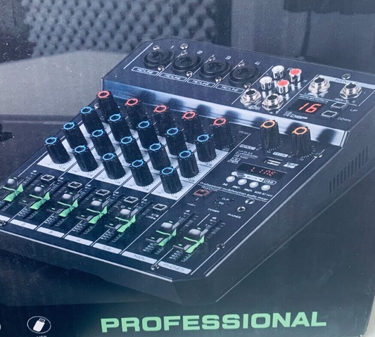 Depusheng T6 Audio-Mixer 6-KANAL-DJ-Soundcontroller-Schnittstelle mit USB-Soundk